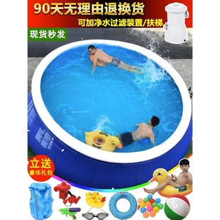 大型家用游泳池儿童充气泳池宝宝可折叠加厚大人小孩圆形户外水池