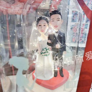 软陶人偶定制f捏泥人真人公仔蜡像玩偶泥塑像照片diy生日结婚礼物