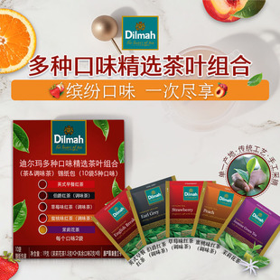 Dilmah迪尔玛进口锡兰红茶/果味茶/茉莉绿茶便携10袋装 试用尝新