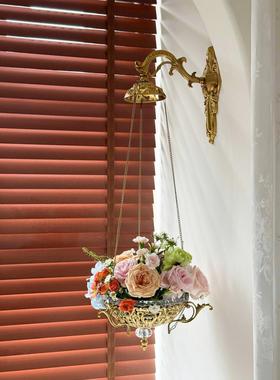 中古复古客厅法式壁挂墙上花器花园卧室阳台花篮盆装饰香薰扩香器