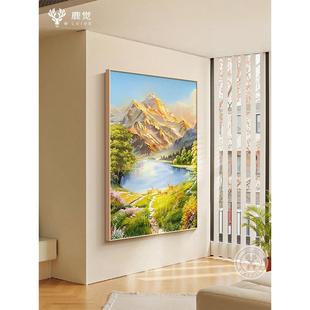 金山聚宝盆山水画客厅沙发背景墙装饰画丰收挂画入户正对门玄关画