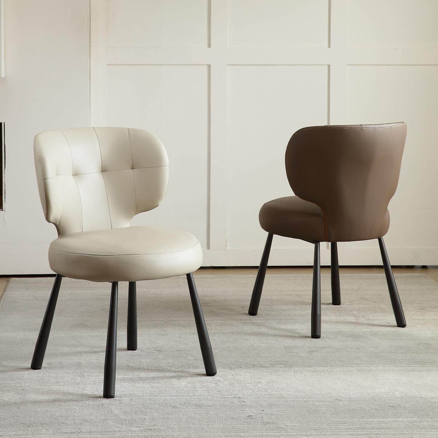 采购产品意大利极简皮革餐椅，轻豪华家庭餐厅设计师背椅，简单的,住宅家具,餐椅,淘宝优惠券,粉丝福利购,淘宝优惠卷