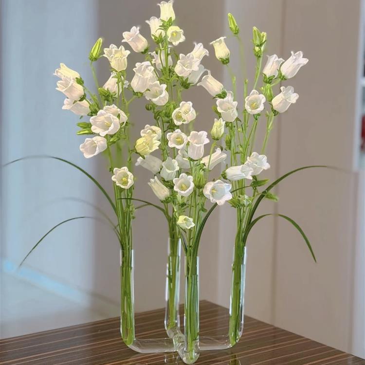 折叠试管花瓶创意简约玻璃高级感diy氛围装饰品情侣情绪稳定花瓶