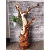 太行崖柏根雕摆件天然花架雕刻木雕家居客厅玄关红木礼品艺术收藏