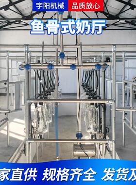 鱼骨式挤奶厅牧场设备奶牛奶羊大型挤奶机自动脱杯自动清洗挤奶厅