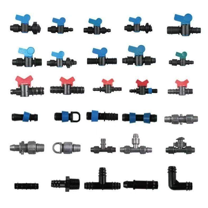 旁通阀16滴灌带阀门16滴管开 关滴灌管管接头锁母直通阀 外丝阀
