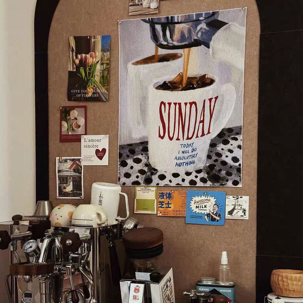 咖啡店墙壁挂布餐厅咖啡橱柜装饰布客厅布置挂画布艺沙发背景布,居家布艺,挂毯/壁毯,淘宝优惠券,粉丝福利购,淘宝优惠卷