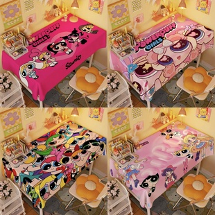 飞天小女警桌布布艺女生宿舍化妆台盖布装饰桌布卧室电脑桌防尘布