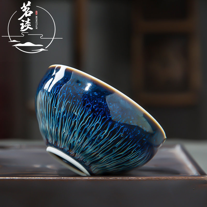 金丝天目银莲杯陶瓷茶杯情侣对盏一对主人杯单杯建窑十二生肖茶盏