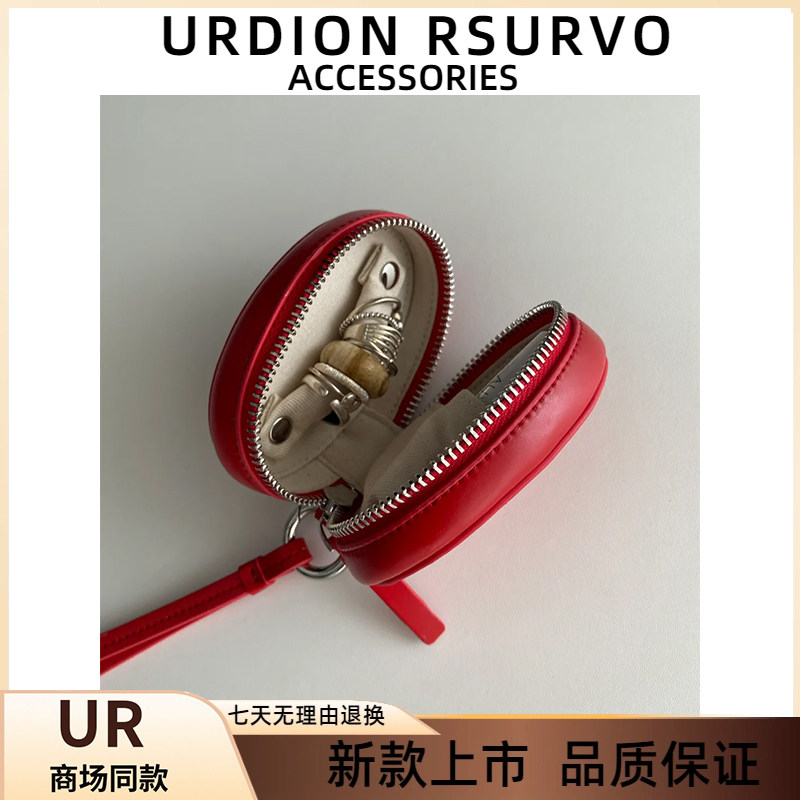 UR新款高级个性圆盒首饰包小众设计挂脖斜挎包韩版时尚口红包钥匙