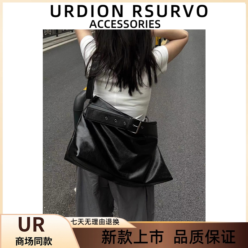 UR今年流行高级感春季大容量软皮托特包男女通用慵懒风单肩斜挎包
