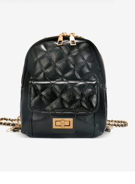 UR2024小香风新款包包夏季时尚迷你菱格链条双肩包高级休闲背包