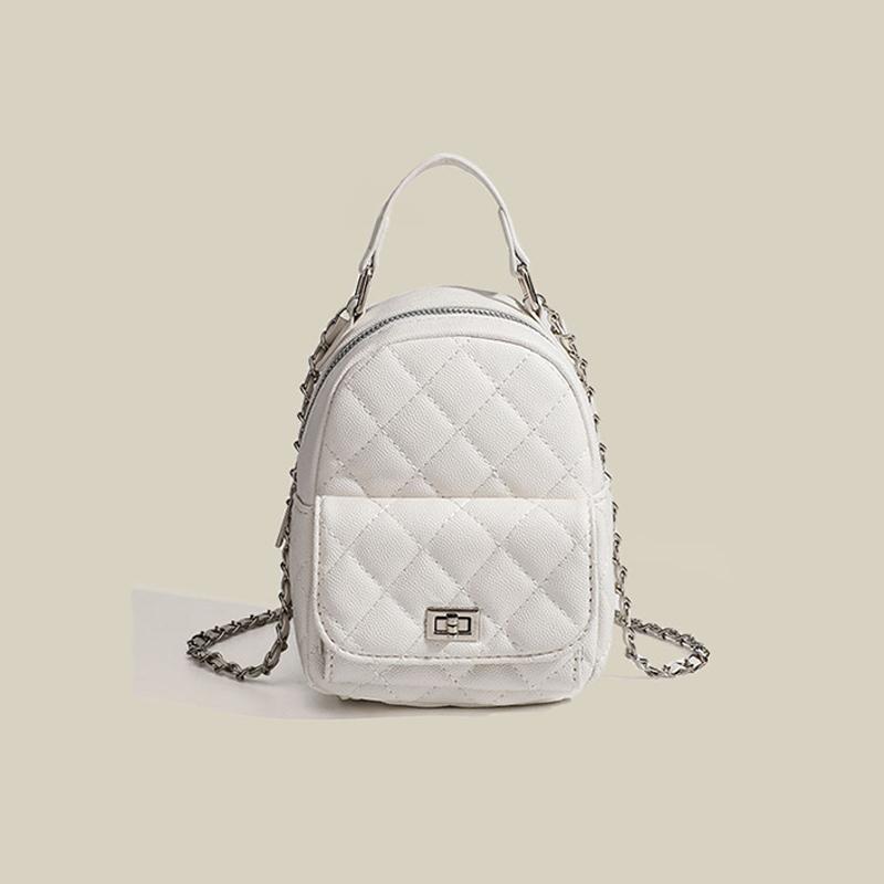 UR高级感小香风菱格链条双肩包女2024新款迷你手提包旅行百搭小包