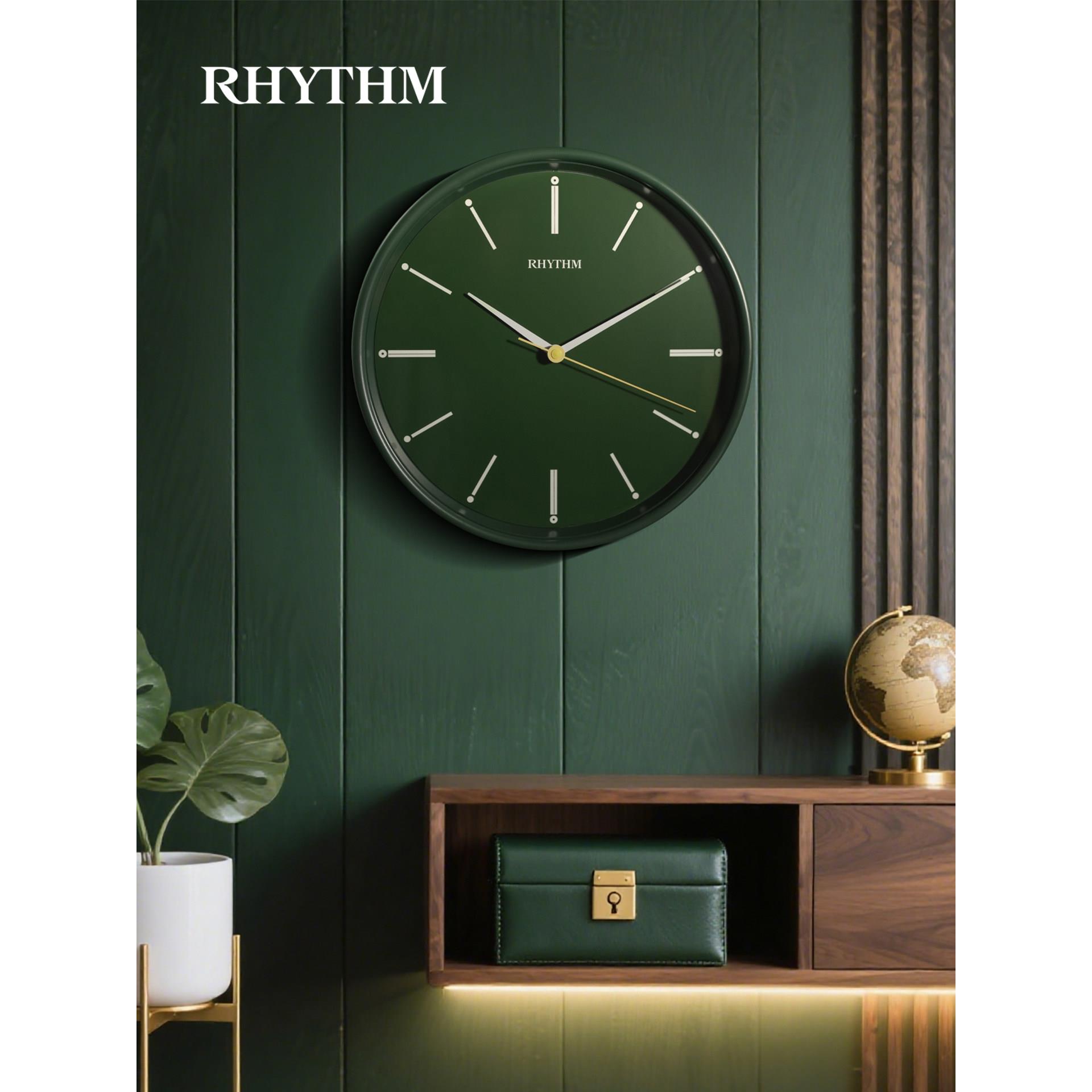 RHYTHM丽声静音夜光客厅卧室创意家用挂钟2025年新款轻奢简约挂表