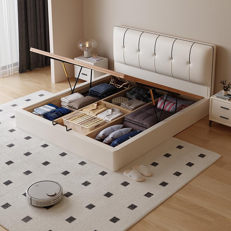 Casa Relax薄床头全实木榻榻米落地气压床榉木静音排骨架定制尺寸