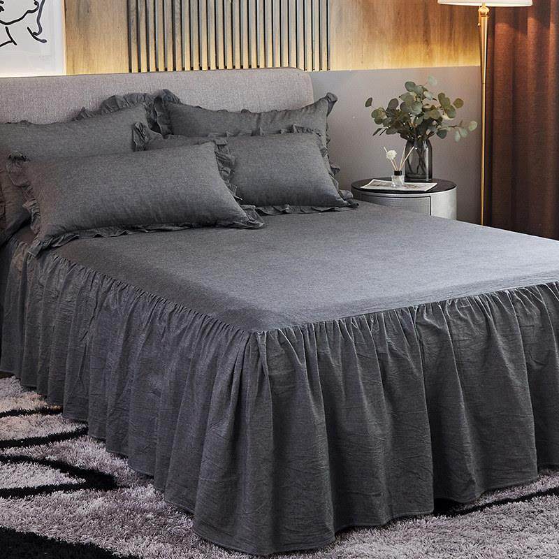 2023年新款全棉床裙式床罩单件纯棉加厚防尘防滑床套带床裙罩床单,床上用品,床裙,淘宝优惠券,粉丝福利购,淘宝优惠卷