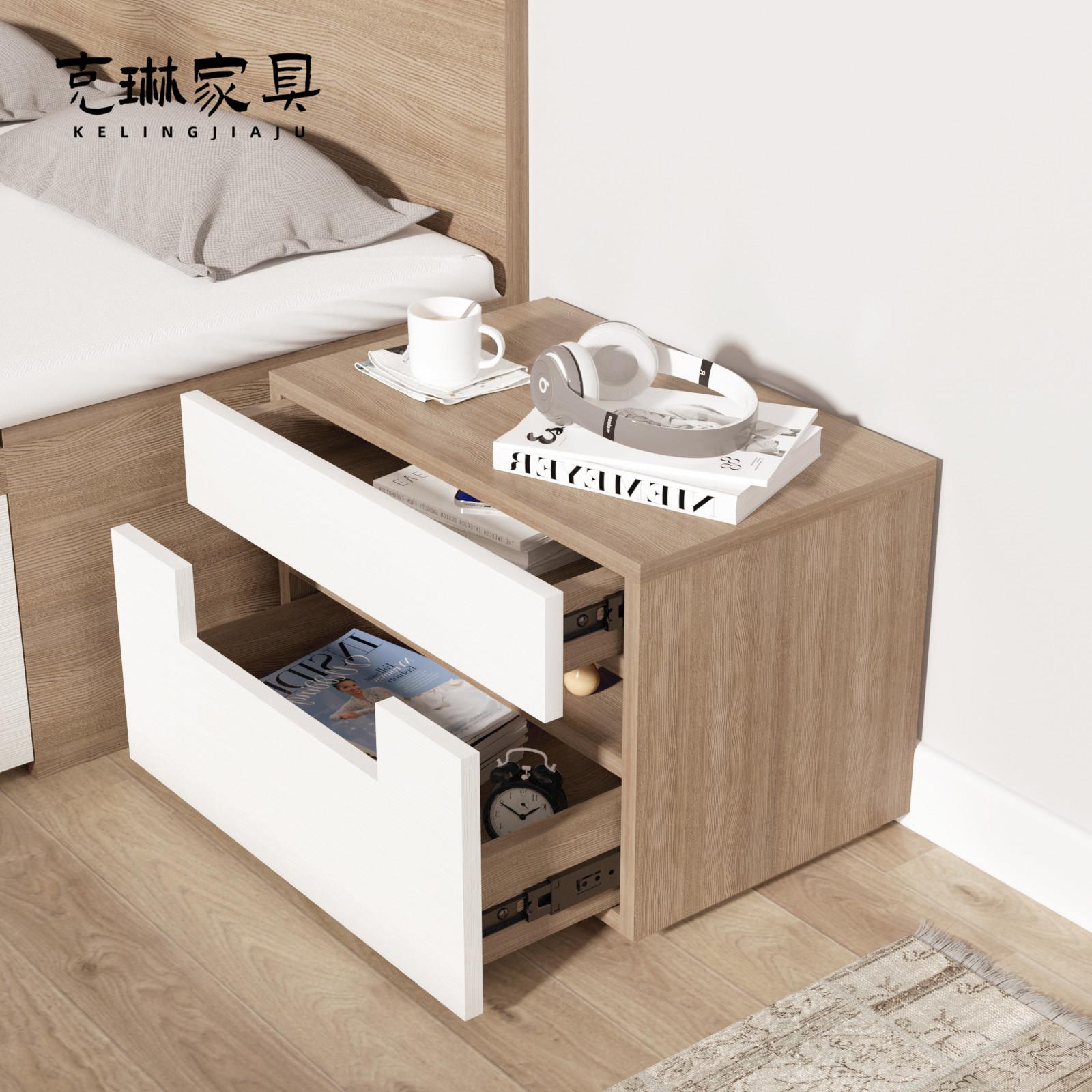 现代简约全屋定制板式卧室抽屉储物矮柜床边收纳柜床头柜定制