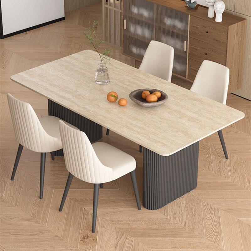 威品斯中古风岩板餐桌长方形家用小户型意式极简餐桌椅现代简约轻