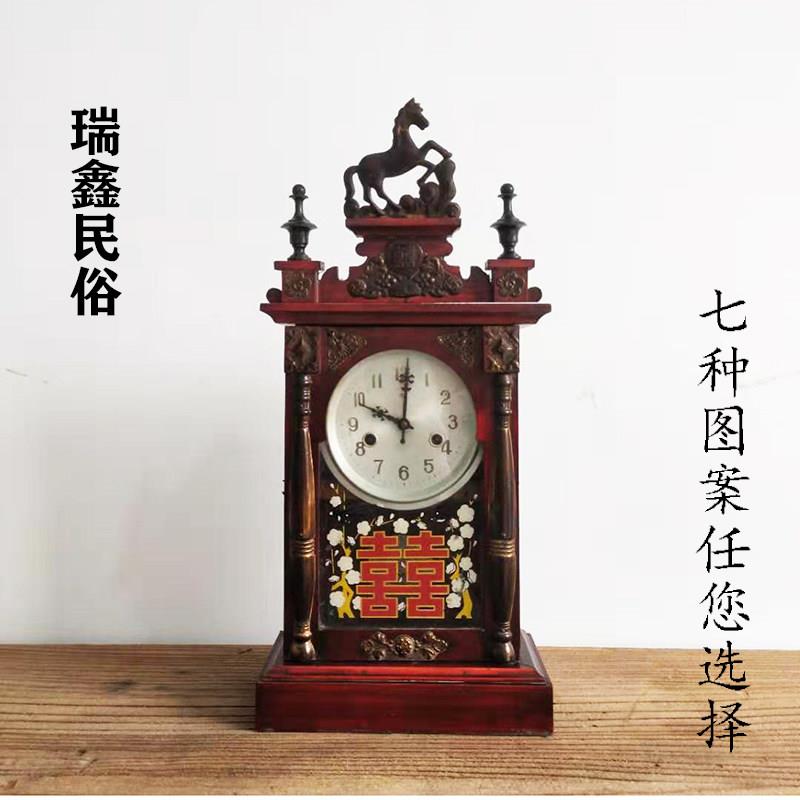 民俗老物件老旧钟表老座钟挂钟老马头钟怀旧老式旧物件8090年代