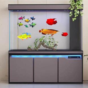 鱼缸客厅家用落地超白玻璃底过滤办公室水族箱免换水生态红龙缸
