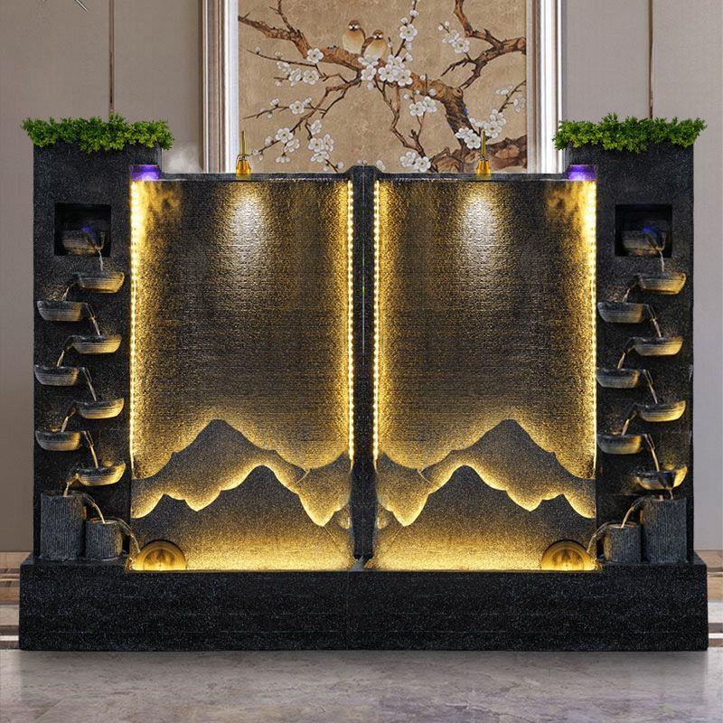 欧式庭院水幕墙瀑布户外屏风开业招财流水摆件公司广告墙客厅喷泉