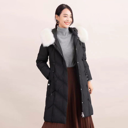 撤标撤柜！新款中长款狐狸毛大毛领防风保暖羽绒服