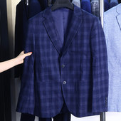 春季 撤标撤柜 男时尚 高级感外套秋季 格纹休闲小西服 新款 H家