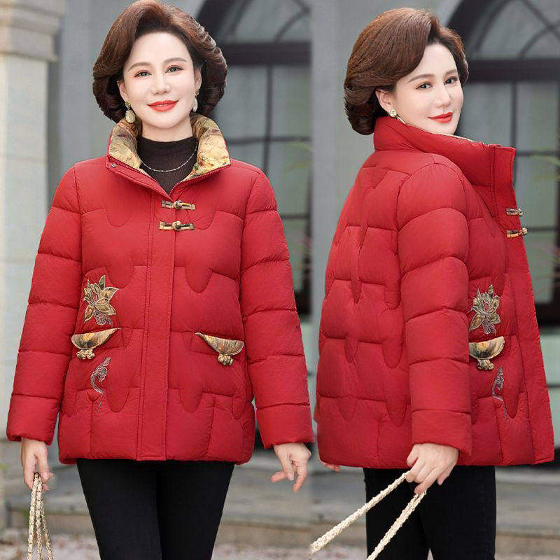 【雅家】撤标撤柜！2025年秋冬季女士简约舒适新中式刺绣棉服外套,女装/女士精品,中老年女装,淘宝优惠券,粉丝福利购,淘宝优惠卷