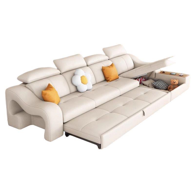 猫抓皮沙发床两用可折叠多功能创意小户型客厅贵妃沙发可储物