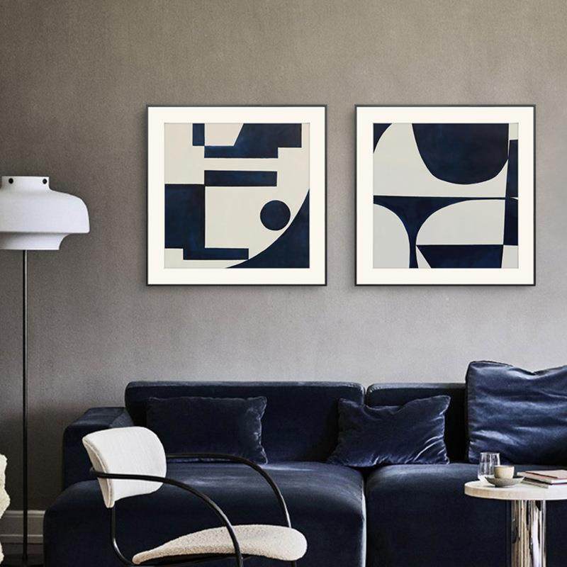 正方形装饰画蓝色极简艺术几何色块现代简约个性挂画沙发背景客厅,农机/农具/农膜,其它农用工具,淘宝优惠券,粉丝福利购,淘宝优惠卷