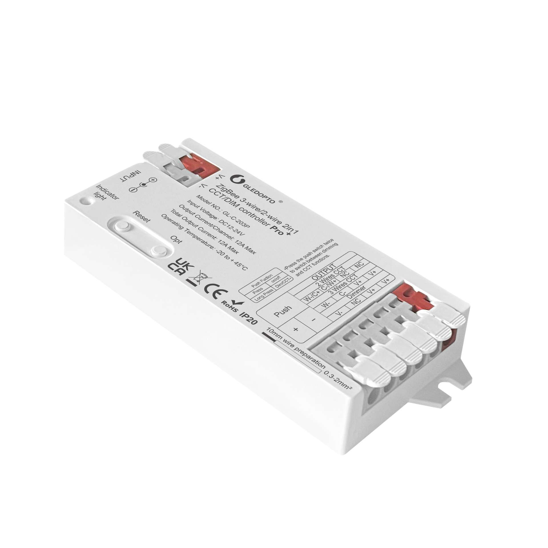 GLEOPTO 3线2线 二合一灯带控制器智能色温单色调光器ZIGBEE+2.4G