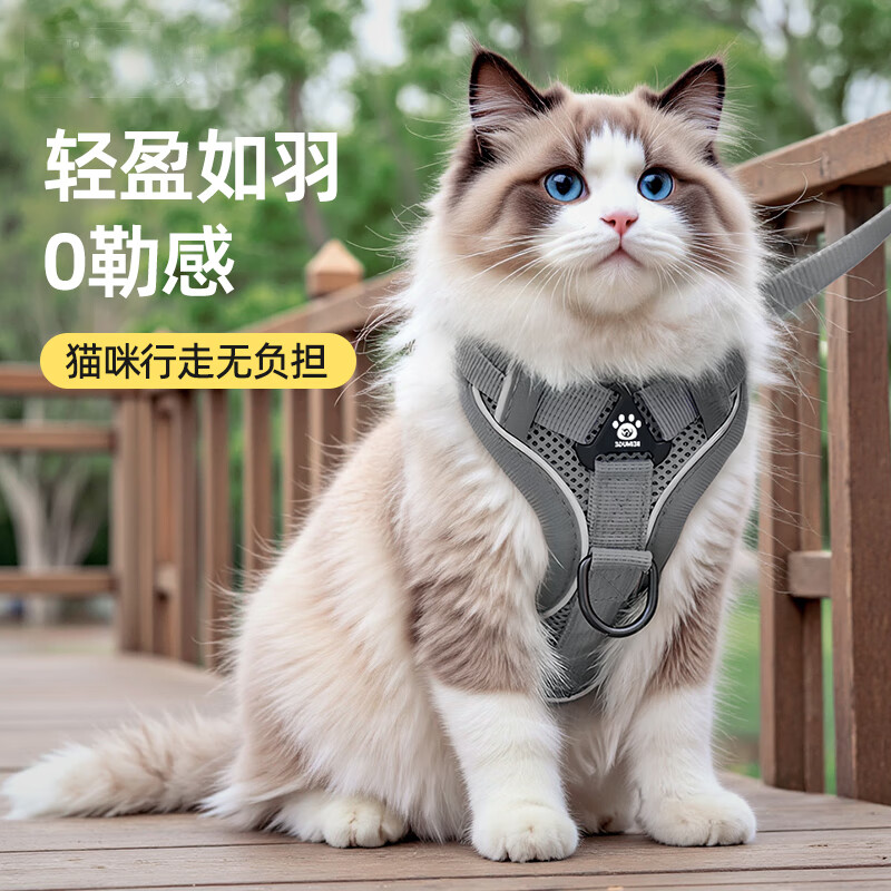 猫咪牵引绳遛猫绳遛狗绳可调节