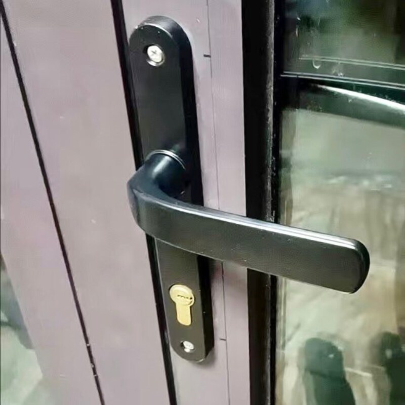 断桥铝执手铝合金配件8520门拉手平开门多点锁门锁锁具单点锁把手