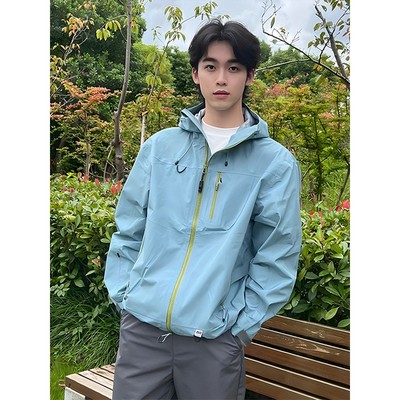 冰川蓝防水冲锋衣男款三合