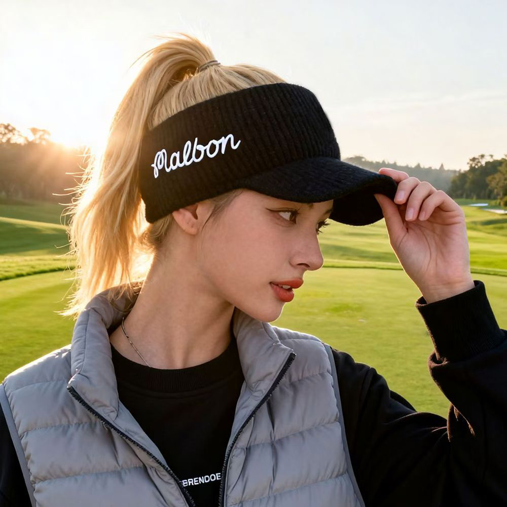 外贸malbon高尔夫球帽女士空顶帽秋冬新款户外休闲运动遮阳防晒帽