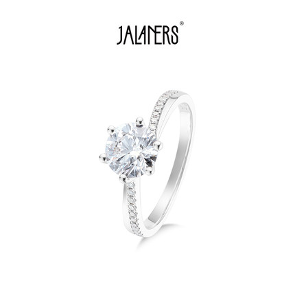 JALANERS【培育】钻石戒指女 星光绽放18K金群镶排钻轻奢结婚钻戒