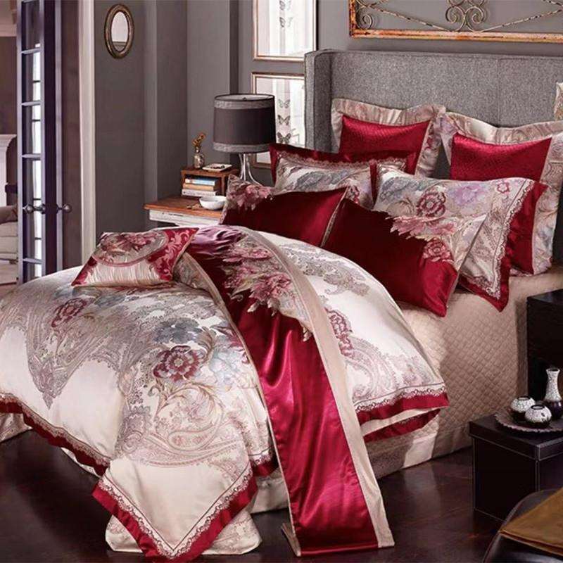 欧式床上用品四件套别墅样板间十件套美式结婚床品婚庆六八十件套