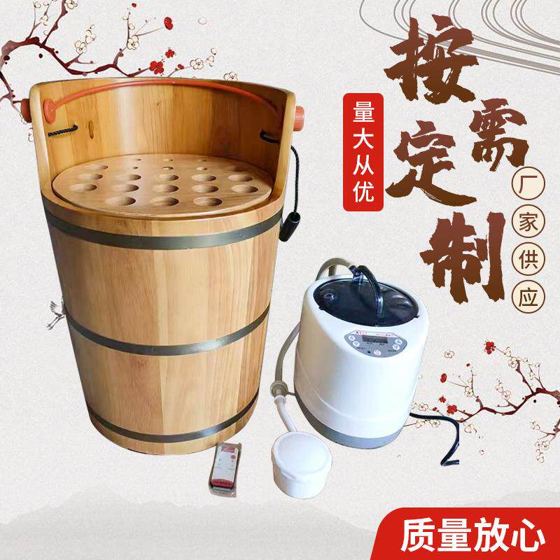 泡脚木桶成人蒸汽熏蒸桶带盖恒温桶加热汗蒸洗脚泡脚足浴桶