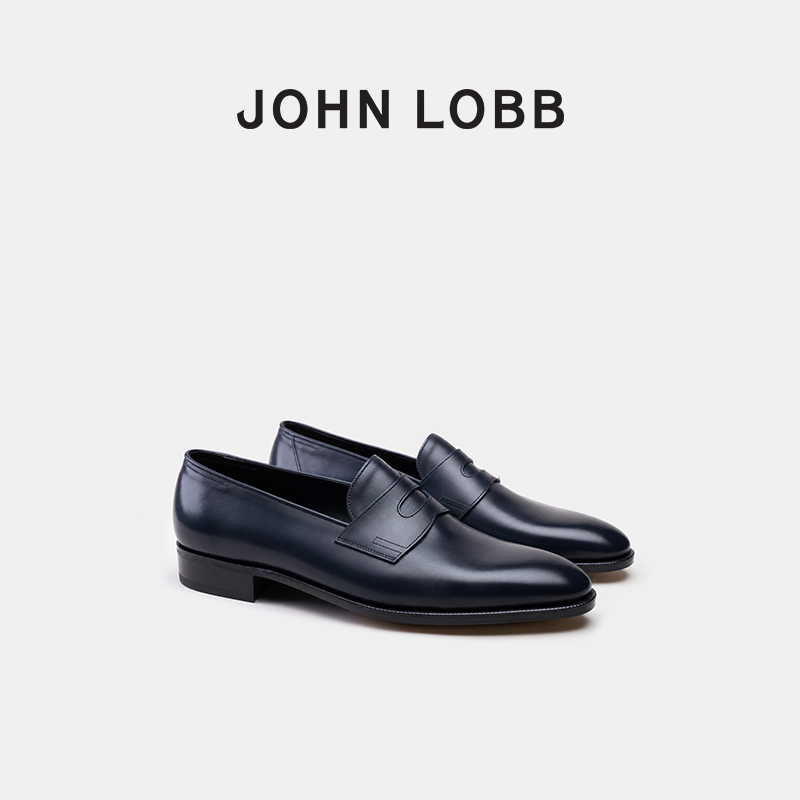 【臻贵典藏】JOHN LOBB JAMIE 男士午夜色小牛皮乐福鞋豆豆鞋