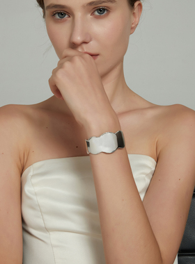 assaid花边曲线手镯宽版手环