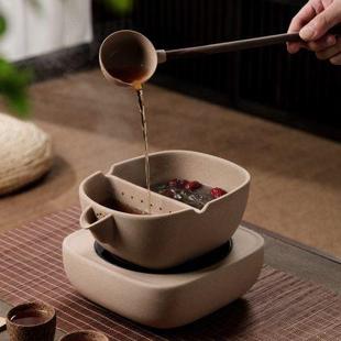 麦饭石煮茶碗古法煮茶器粗陶煮泡碗白茶陶壶煮茶炉电陶炉炭炉明火