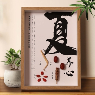 春夏秋冬中药相框中药标本diy中草药标本展示画框中药药材标本画