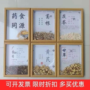 中药标本展示墙装饰中草药植物标本中药材标本样品中药标本装饰画