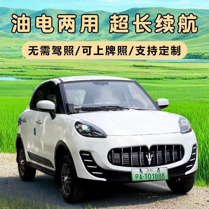 四轮车电动代步车新能源油电两用代步轿车家用低速小型老人代步车