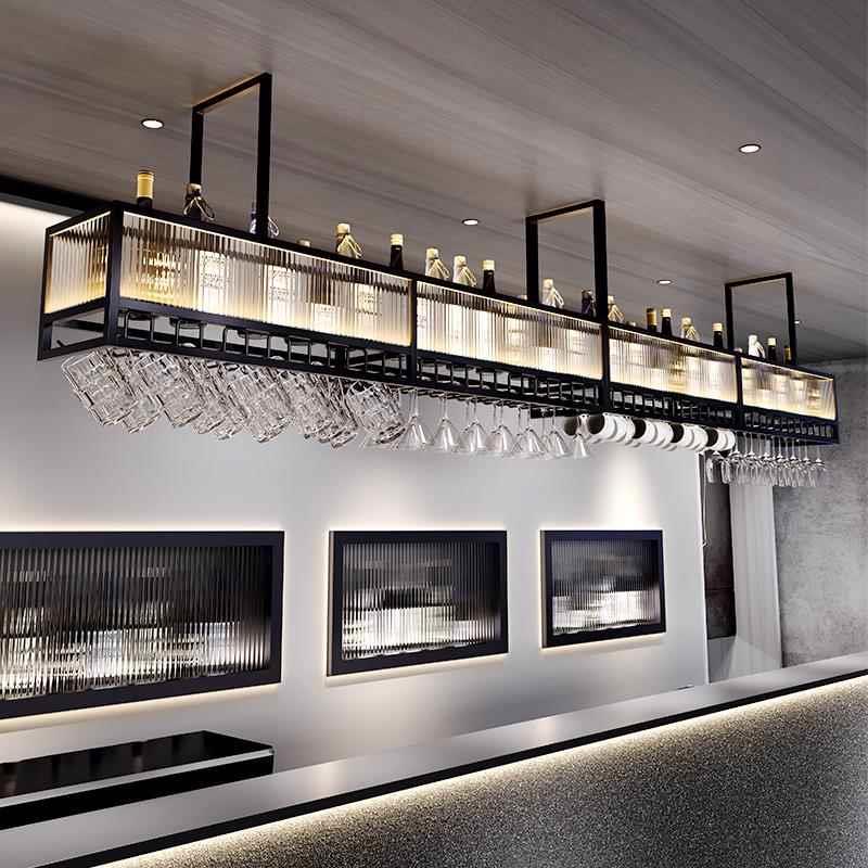 吧台吊架悬挂酒架置物架酒柜吊柜玻璃红酒高脚杯吊杯架倒挂式