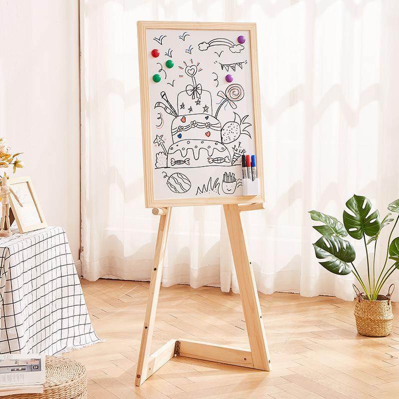 幼儿园作品展示架绘画美术书法落地架子实木折叠画展广告牌展示架