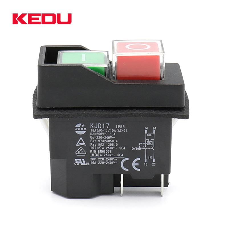 KEDU科都KJD17F16停电欠压过载保护大电流按钮电磁开关KJD17-16