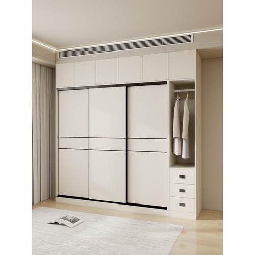 广东铝合金推拉平移门衣柜全屋定制小户型卧室家用成品组装挂衣柜