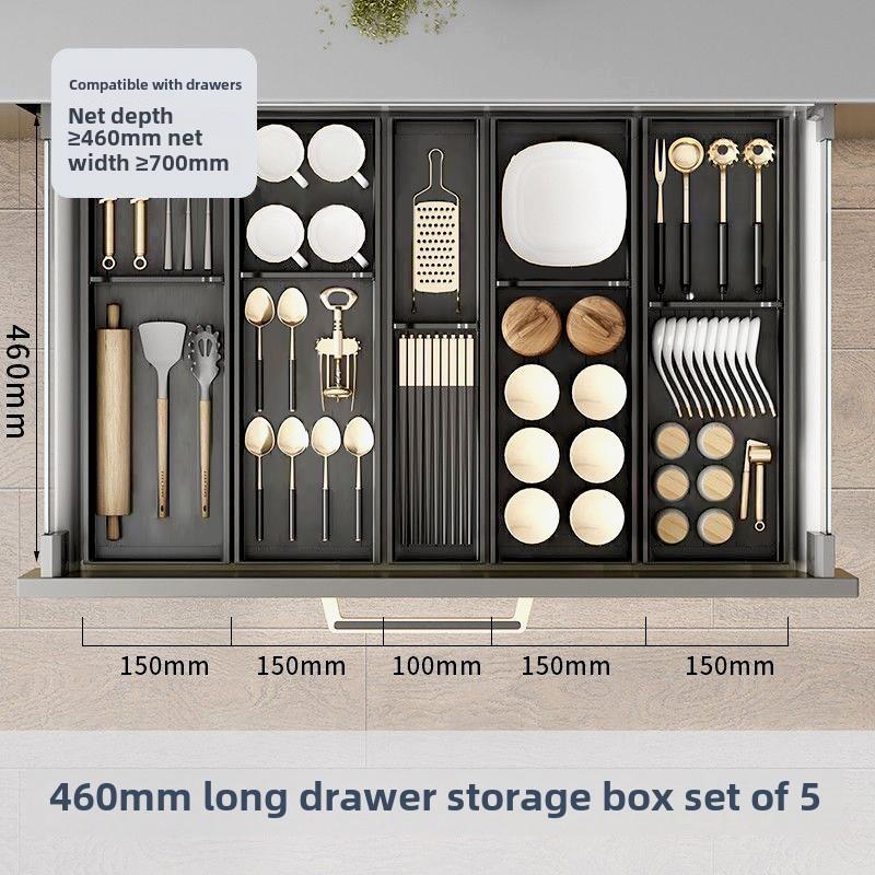 收纳盒分格刀叉厨具分隔置物架收纳餐具家用厨房抽屉筷子内置橱柜