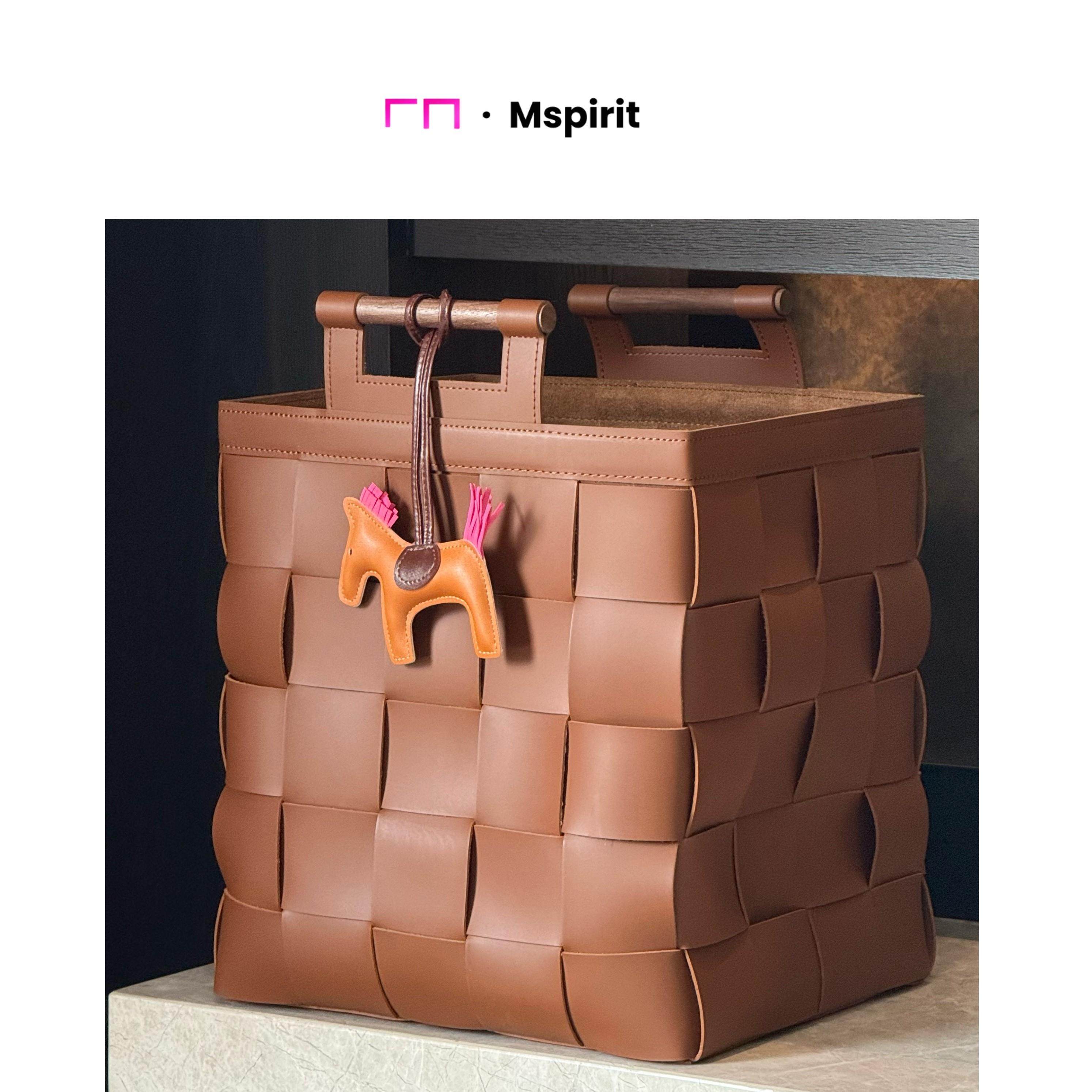 ins北欧琥珀橙经典皮质编织收纳篮筐高颜值轻奢网红脏衣篓,收纳整理,收纳筐,淘宝优惠券,粉丝福利购,淘宝优惠卷